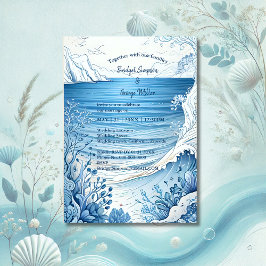 Blåskalig bröllopsinbjudan för kustvibe