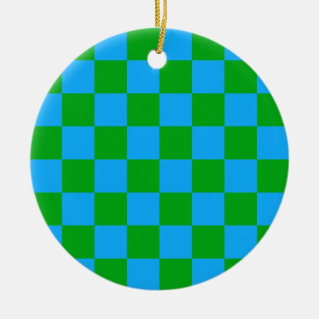 Blåskalig Grönt, kontrollerad Mönster Julgransprydnad Keramik (Framsidan)