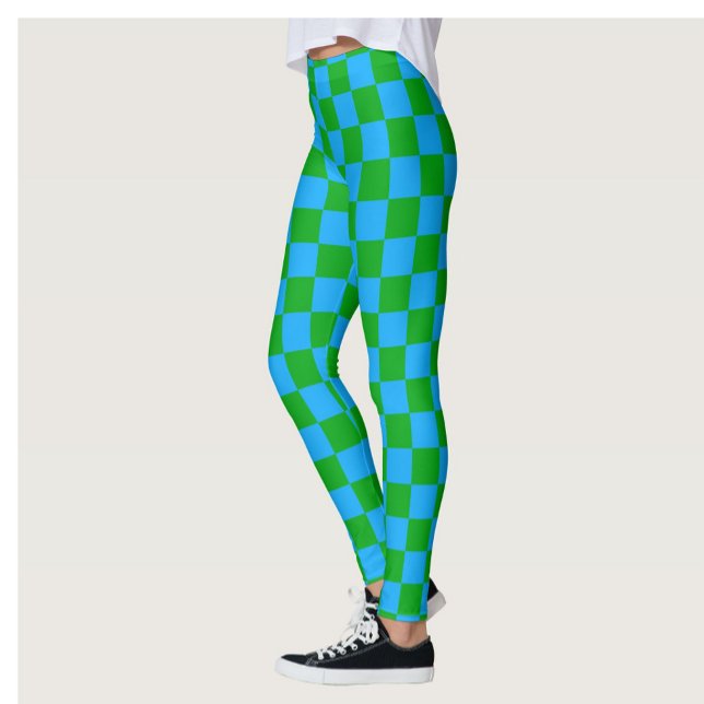 Blåskalig Grönt, kontrollerad Mönster Leggings (Skapare uppladdad)