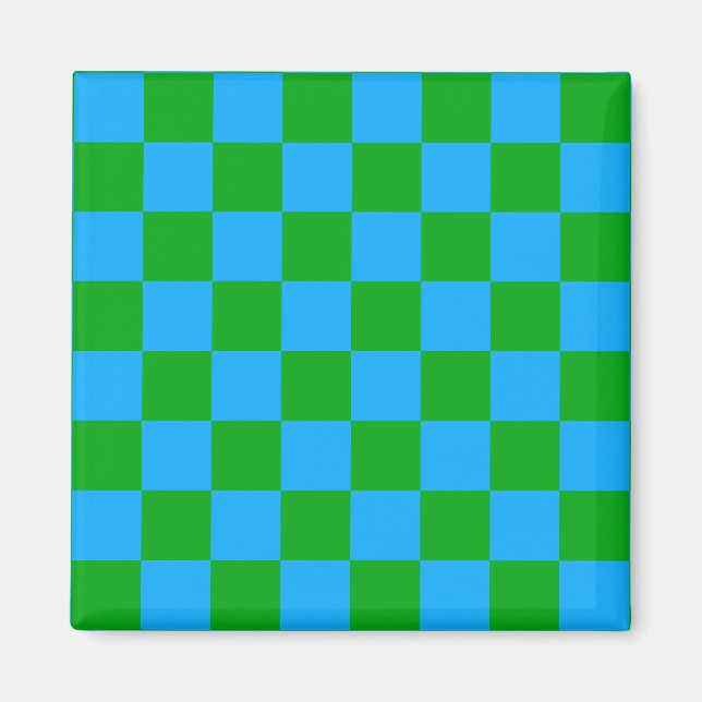 Blåskalig Grönt, kontrollerad Mönster Magnet (Framsidan)