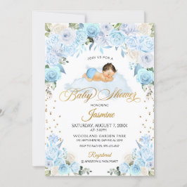 Blåskalig inbjudan till Blommigten Spipande babysk