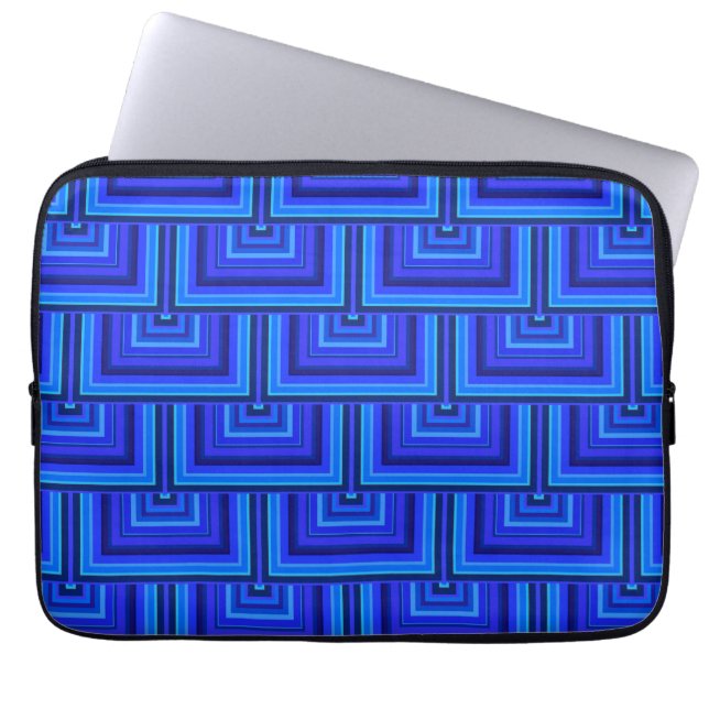 Blåskalor i rand mönster laptop sleeve (Framsidan)