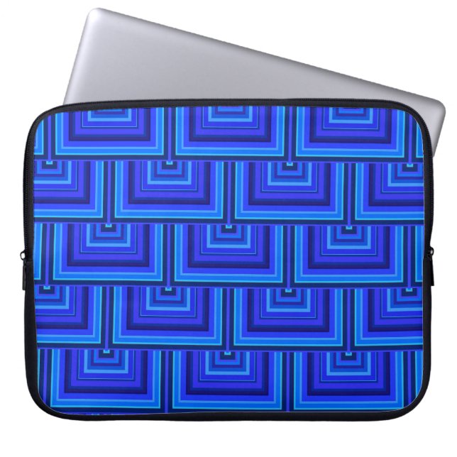 Blåskalor i rand mönster laptop sleeve (Framsidan)