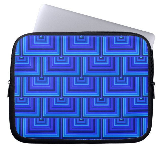 Blåskalor i rand mönster laptop sleeve (Framsidan)