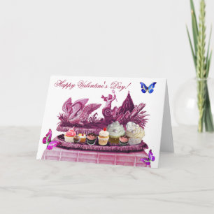 BLÅSKARIOT AV SVANAR OCH MUFFINSAR VALENTINS DAG HELGKORT