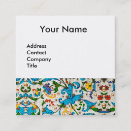 BLÅSKÄRLOR FÖR FLORENTINS RENAISSANCE, BLOMMIGTAR, FYRKANTIGT VISITKORT