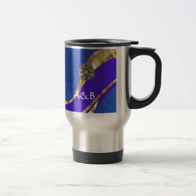 Blåskärmsdamm och guld resemugg (Höger)