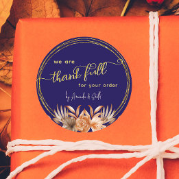 Blåskärmsdetiketter för Thanksgivingar för kunder Runt Klistermärke