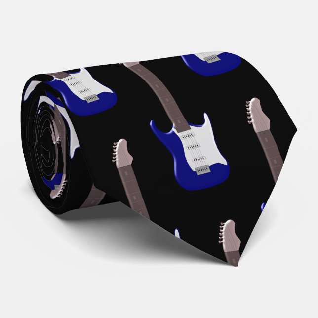 Blåskärmskryss för Guitar Design Tie Slips (Rullad)