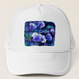 Blåskärmsmålning av Blommigten Pansy Flower Keps