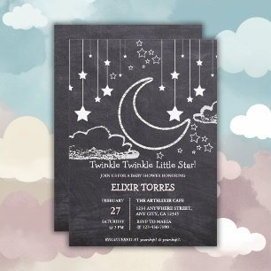 Blåskartat Twinkle Twinkle Little Star Baby Shower Inbjudningar