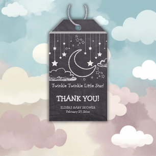 Blåskartat Twinkle Twinkle Little Star Baby Shower Presentetikett