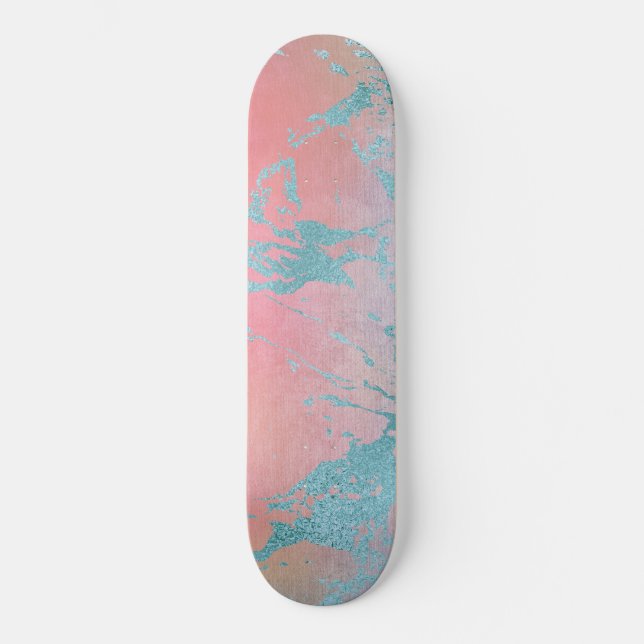Blåskateboard för ljus Apricot Blue Foil Mini Skateboard Bräda 18,5 Cm (Framsida)