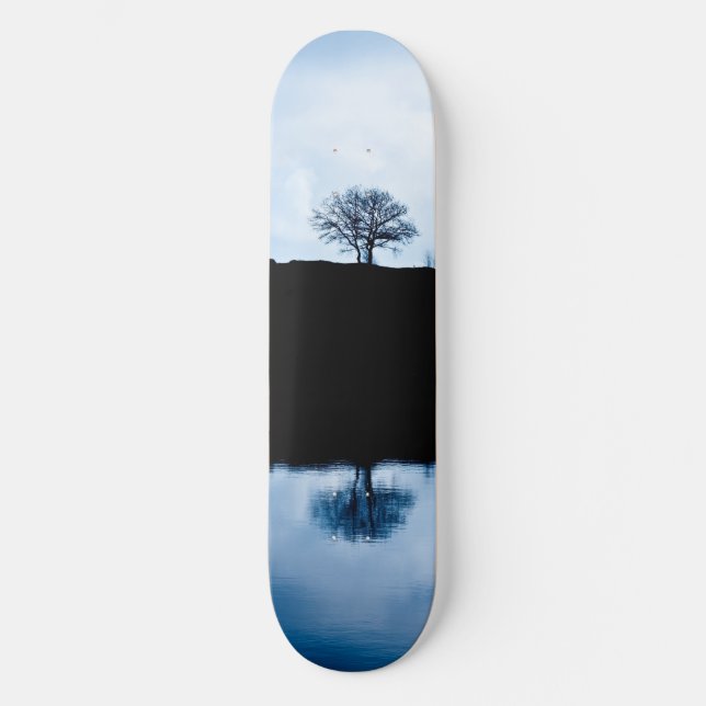 Blåskateboard spegel mini skateboard bräda 18,5 cm (Framsida)