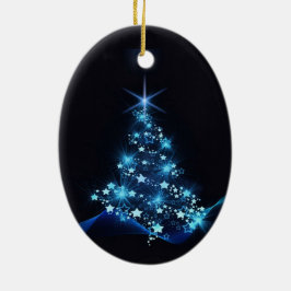 Blåsken av stjärnor på Mörken Julgran Julgransprydnad Keramik