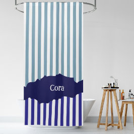 Blåskiktad Namn i Modern Torn White Rand