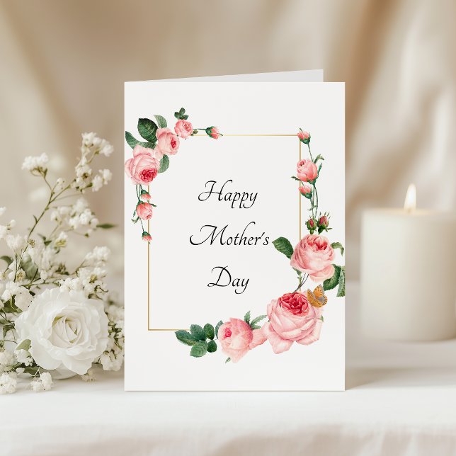Blåsking Rosa ros Mors dag Kort (Skapare uppladdad)