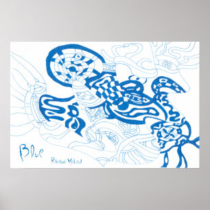 Blåskiss, abstrakt poster