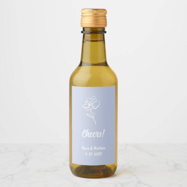 Blåskiss för klassisk Blommigt och Elegant Vinetikett (Framsida)