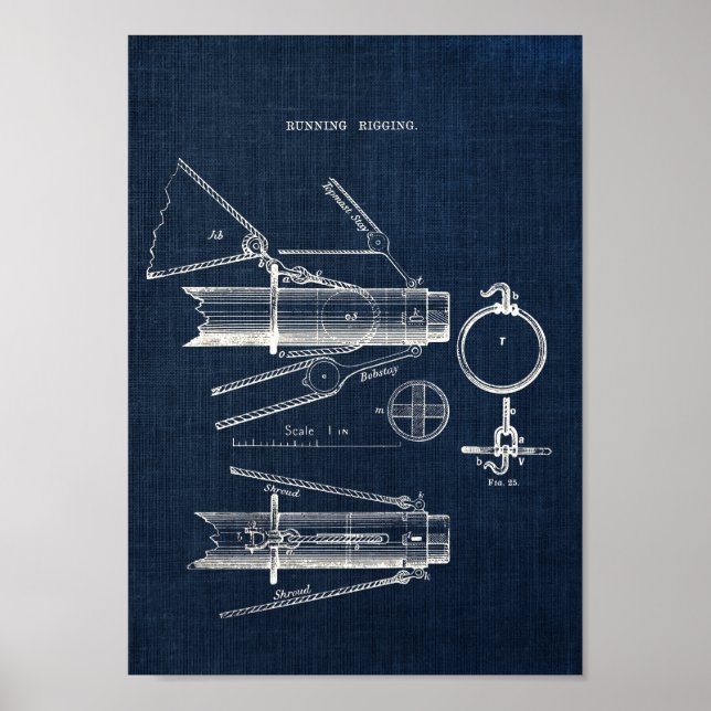 Blåskiss nr 4 Nautical Wall Art Poster (Framsidan)