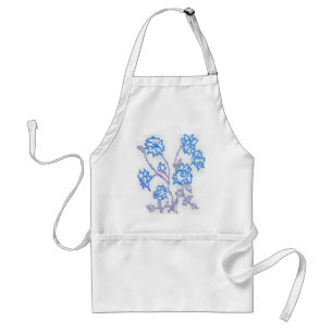 Blåskissade blommor förkläde