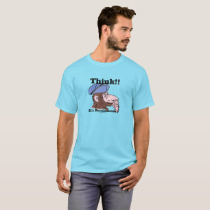 Blåskjorta med en revolutionerande tänkande apa t shirt