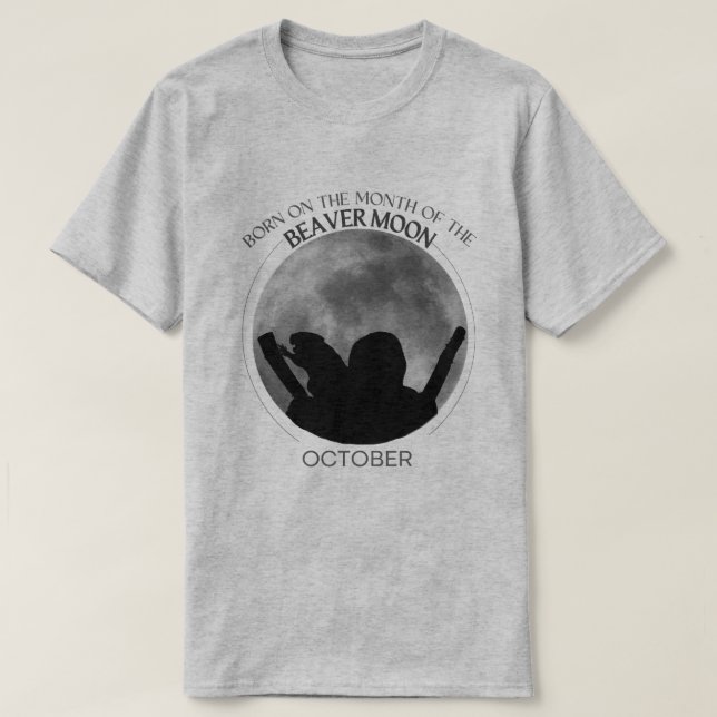 Blåskjortans design i Måne |Oktober |Beaver Måne T Shirt (Design framsida)