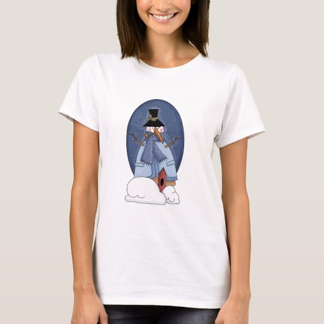 Blåskjortor och snögubbe-skjortor tee shirt (Framsida)