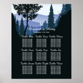 Blåskog, Rustic Bröllop-sätesdiagram Poster