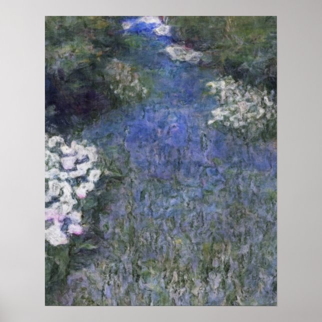 Blåskog Väg Impressionistist Oilfärg Poster (Framsidan)