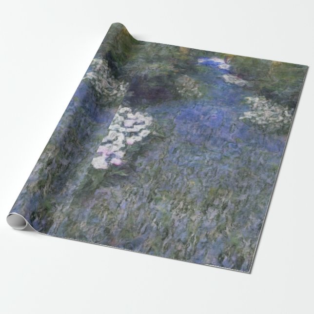 Blåskog Väg Impressionistist Oilfärg Presentpapper (Utrullad)