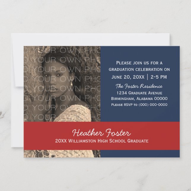 Blåskolans Färg-block Grad Inbjudan (Framsida)