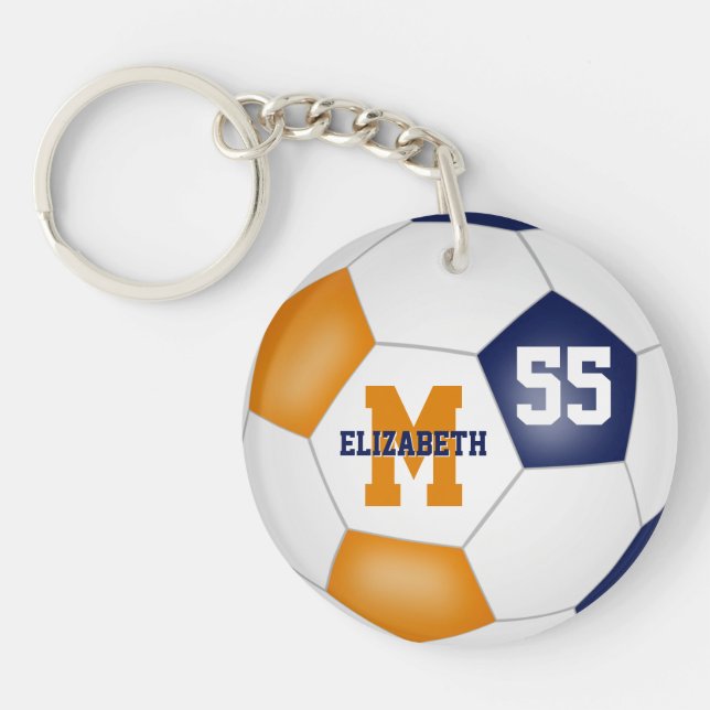 Blåskolans märkre för fotboll i färg i orange (Framsidan)