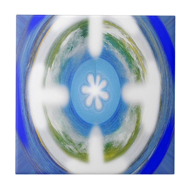 Blåskönhetskonst Kakelplatta (Framsidan)