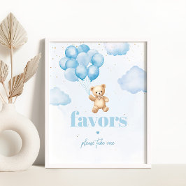 Blåskorgsdusch Favorittecken för nalle Poster