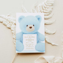 Blåskorgsjuvinbjudan till Blue Nalle Boy Shower