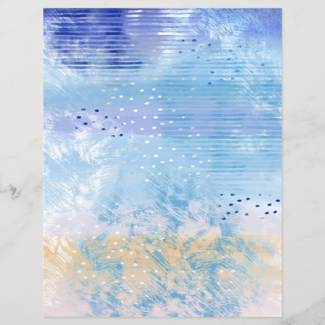 Blåskrapbok för abstrakt med blandade media - Papp (Framsida)