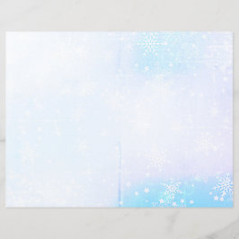 Blåskrapbokssida för vintermagasin Snö Papper