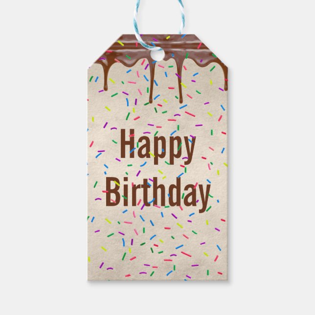 Blåskrapor på chokladisering presentetikett (Framsidan)