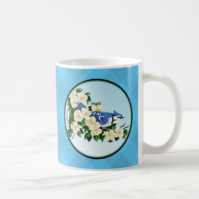 Blåskrika blomkrus kaffemugg (Höger)