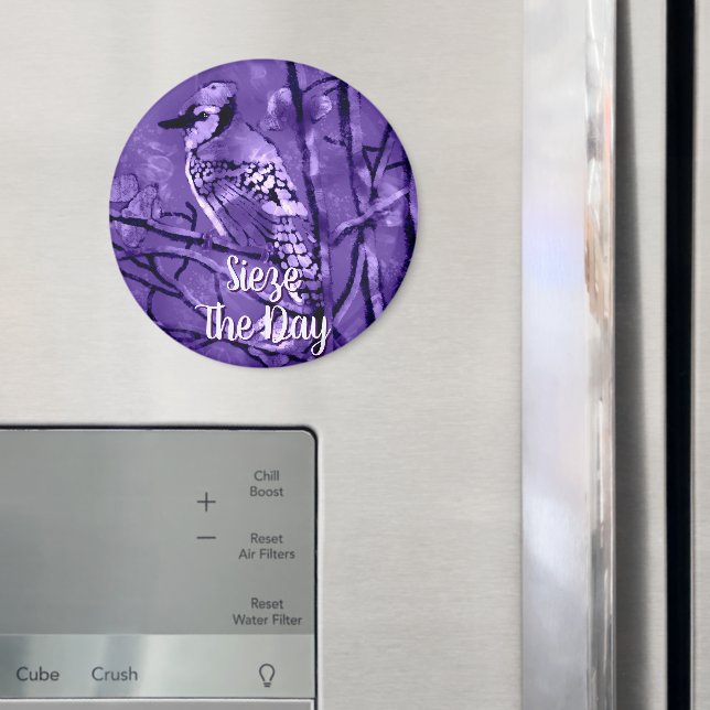 Blåskrika Fågel Lila Abstrakt Konst Personlig Magnet (In Situ (Fridge))
