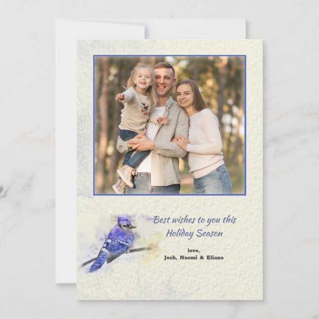 Blåskrika Högbildskort Julkort (Framsida)