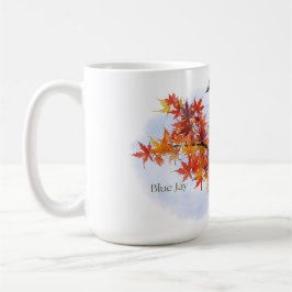 Blåskrika i höstfärger kaffemugg