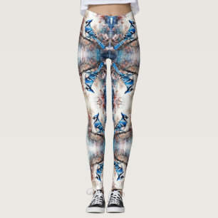 Blåskrika Körsbärsblommor akvarell Leggings