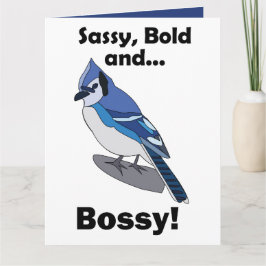 Blåskrika Sassy Djärv Bestämmande Fågel Födelsedag Kort
