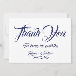 Blåskriptkort för tack Bröllop