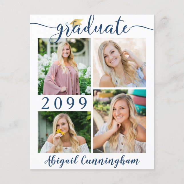 Blåskriptmeddelande för Student 5-foton (Framsida)