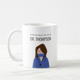 Blåskrubbar tack för illustrationen Female Doktor Kaffemugg
