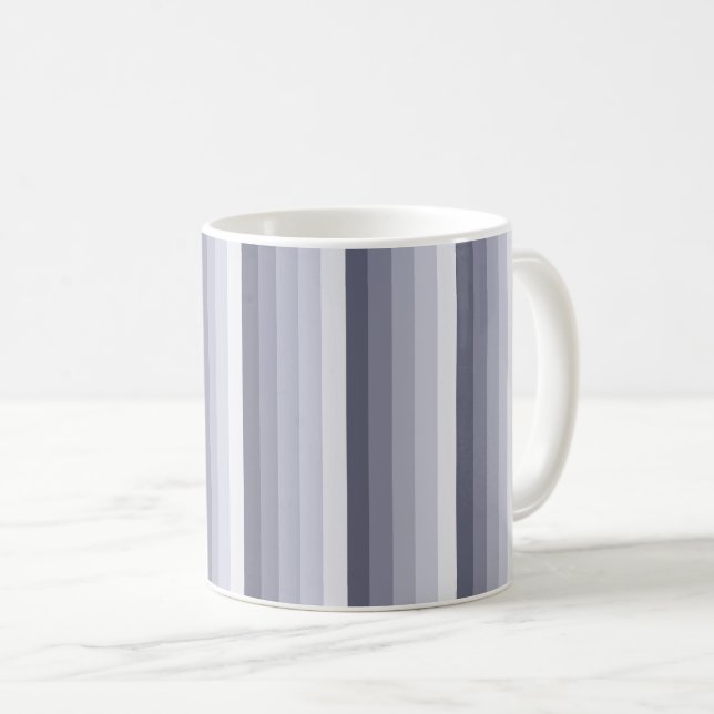 Blåskugga grått rand kaffemugg (Framsida höger)