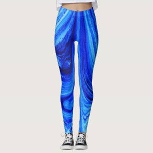 Blåskuggor av Vatten Färg Art Leggings
